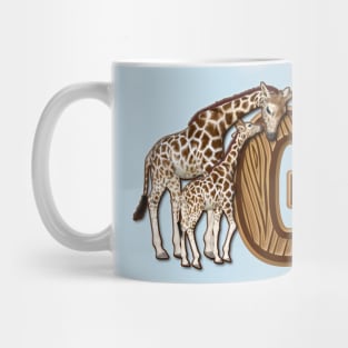 Mom and Baby Giraffe Monogram G Mug